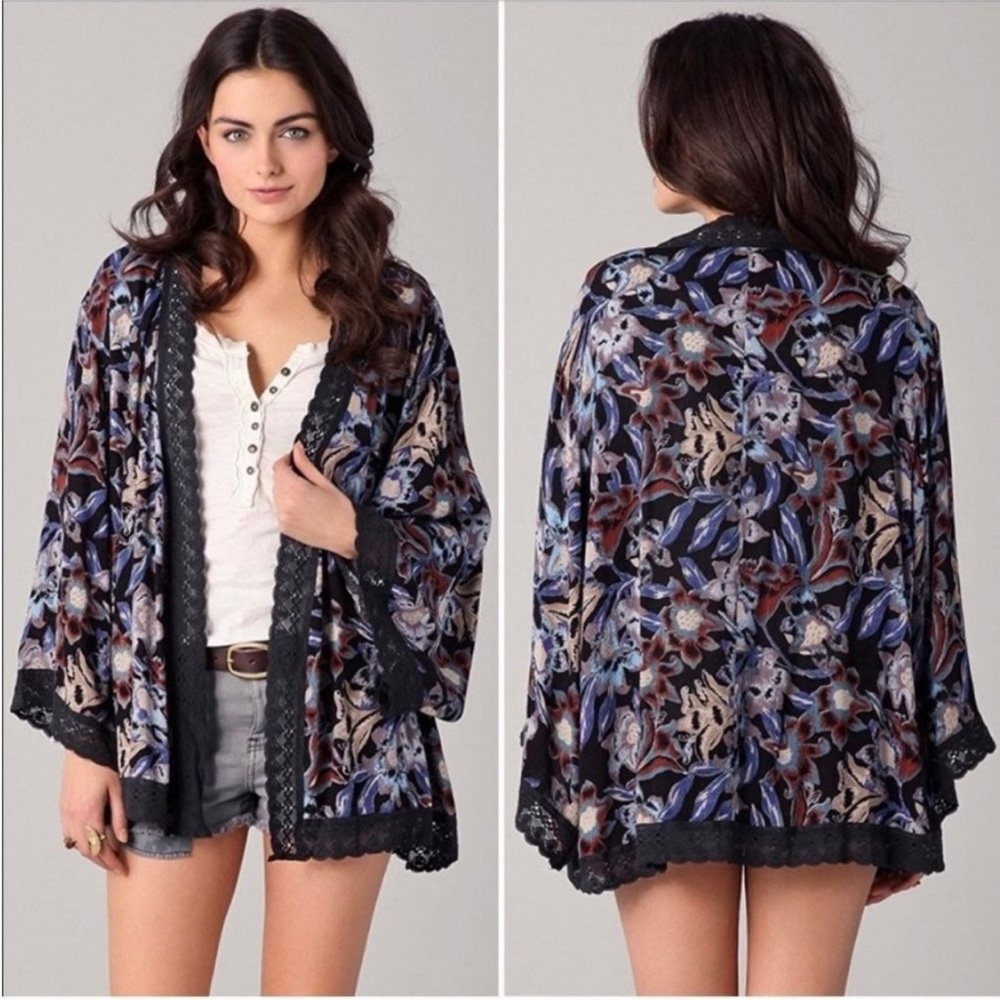 COPY - Free People Black Floral Kimono
